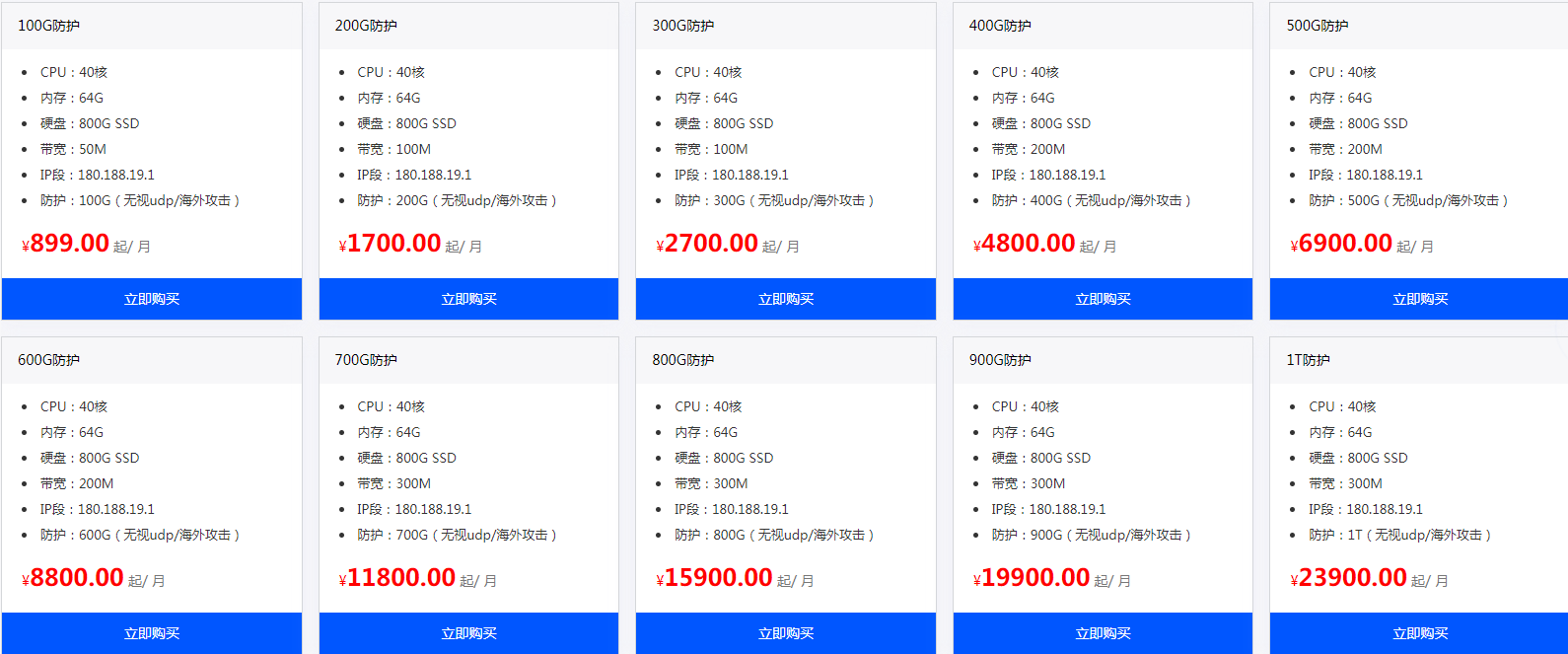 台州BGP高防服务器租用价格